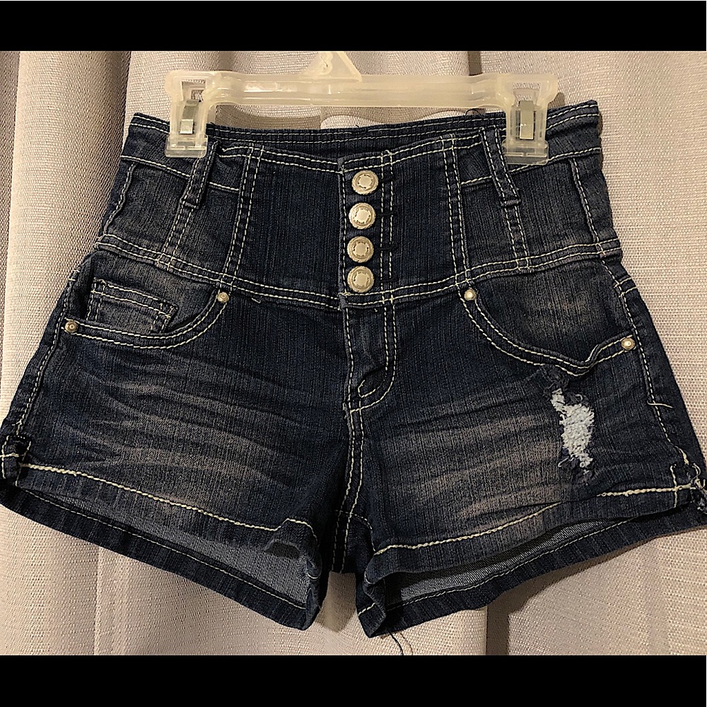 High waisted jean shorts